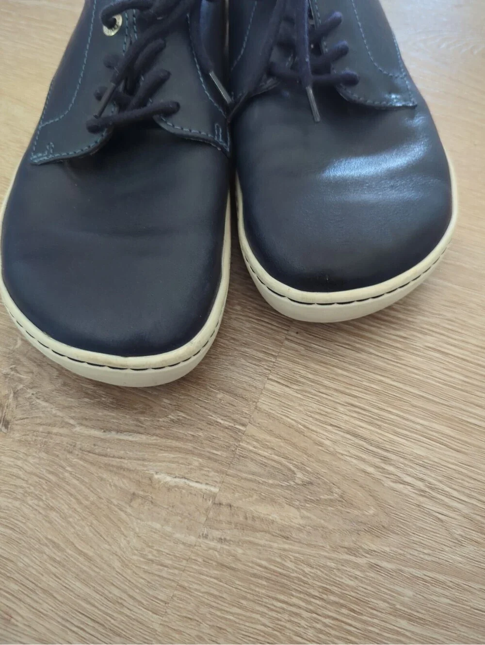 Birkenstock Navarino Shoes  Navy Leather Lace Up Low Top Round Toe Sz40